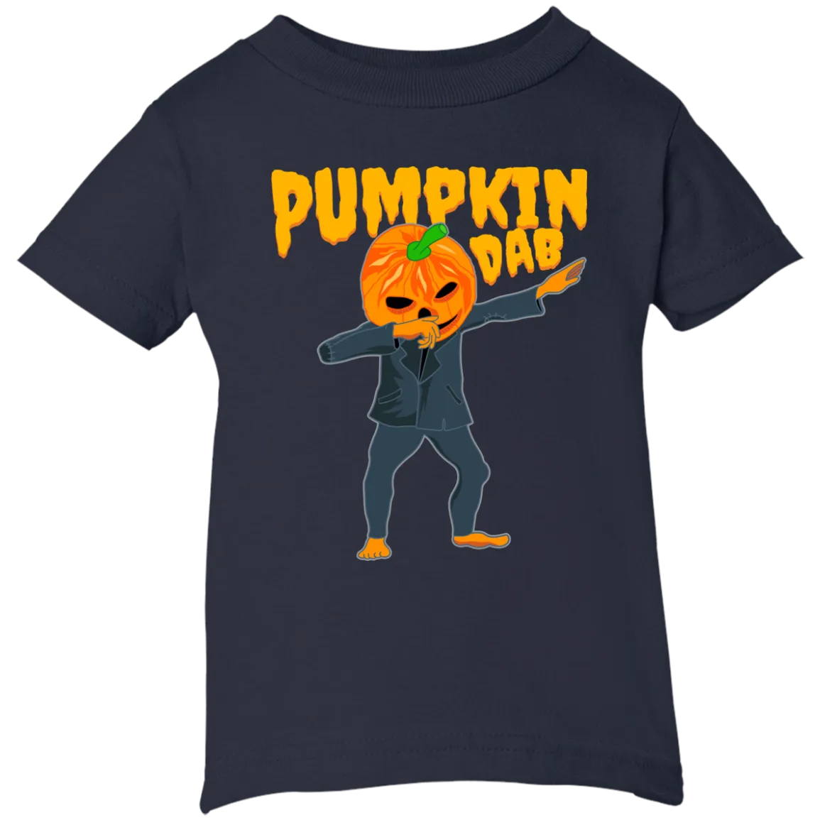 Trendy Pumpkinhead Dab T-Shirt Halloween Clothing (Infants)