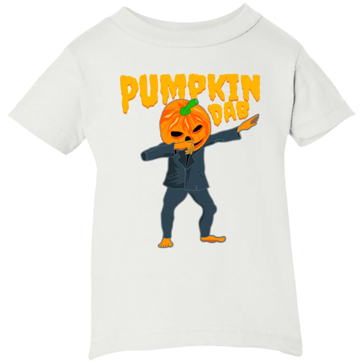 Trendy Pumpkinhead Dab T-Shirt Halloween Clothing (Infants)