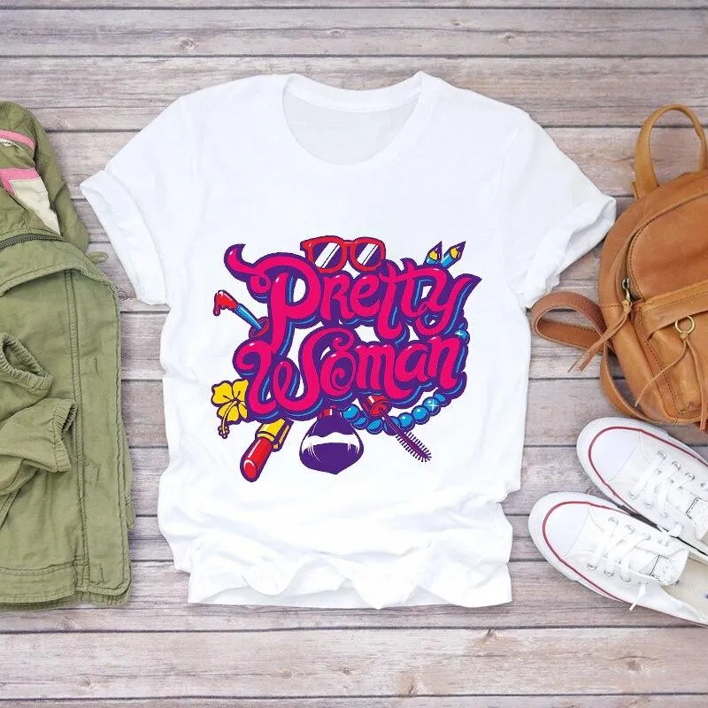 Women 90s Stylish Fingernail Nail Art Make Up Design T-Shirts