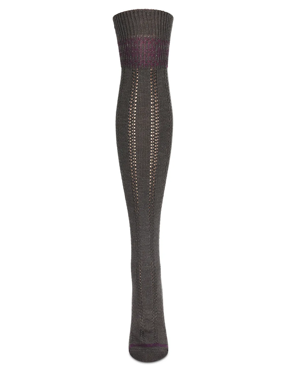 Women's Fair Isle Border Wool Blend Over The Knee Warm Sock