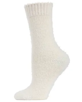 Women's Solid Plush Fuzzy Warm Crew Sock