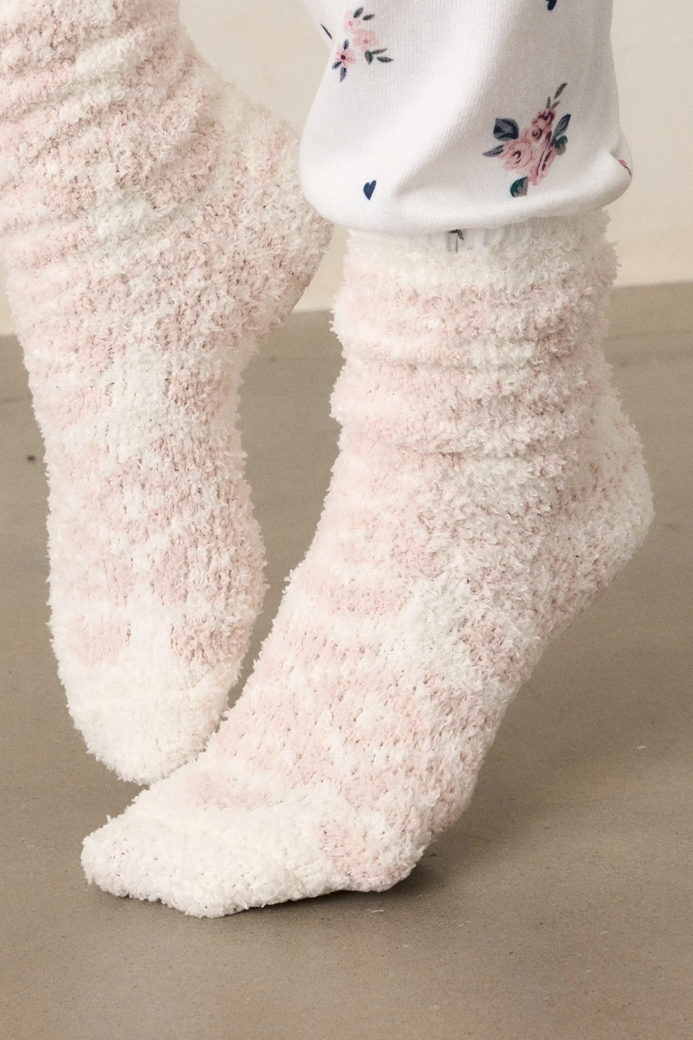 Z Supply Fairisle Crystal Grey Fuzzy Socks