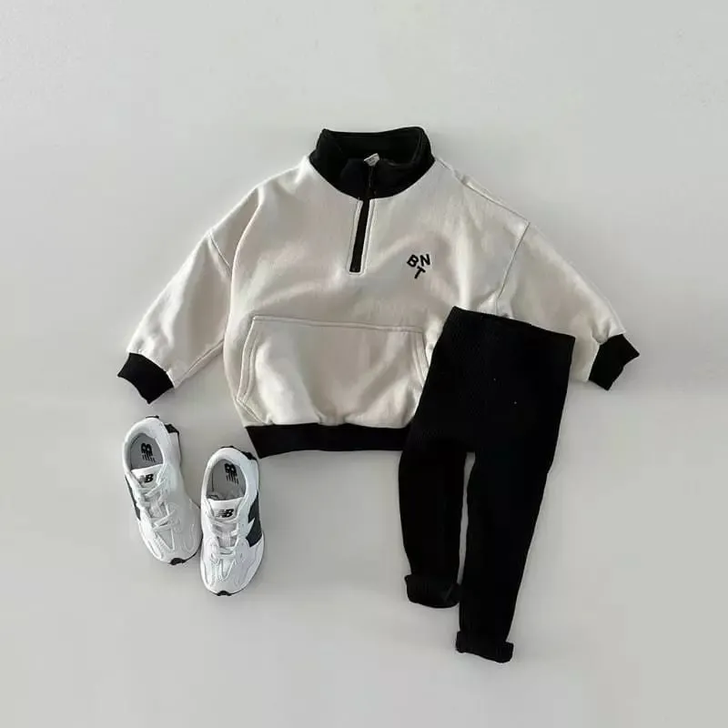 Zip-Up Color-Block Sweatshirt
