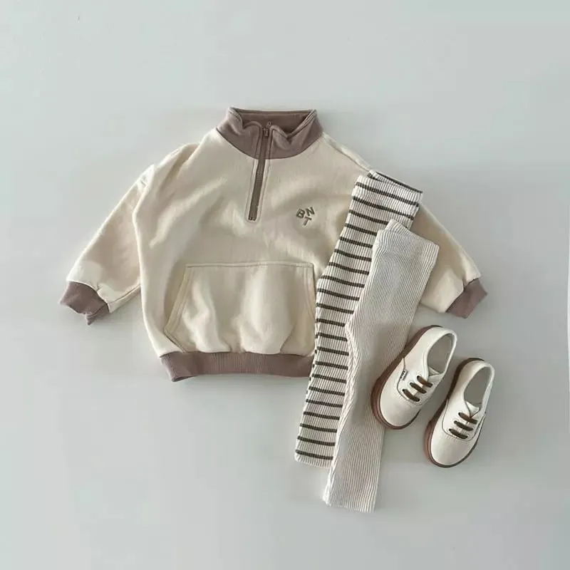 Zip-Up Color-Block Sweatshirt