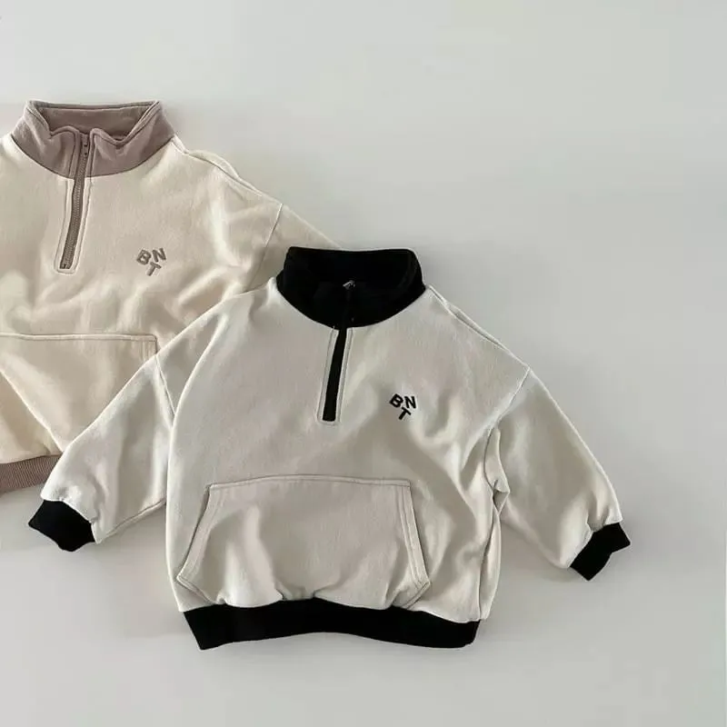 Zip-Up Color-Block Sweatshirt