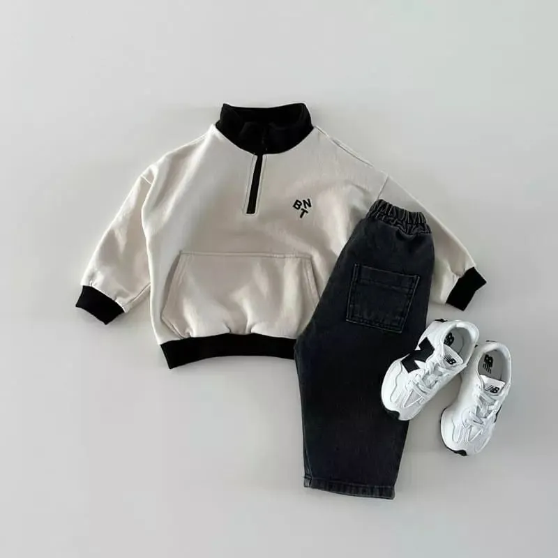 Zip-Up Color-Block Sweatshirt