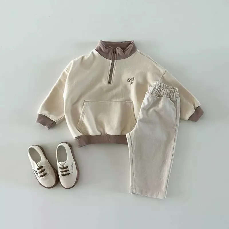 Zip-Up Color-Block Sweatshirt