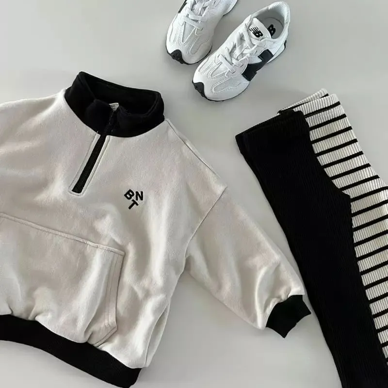 Zip-Up Color-Block Sweatshirt