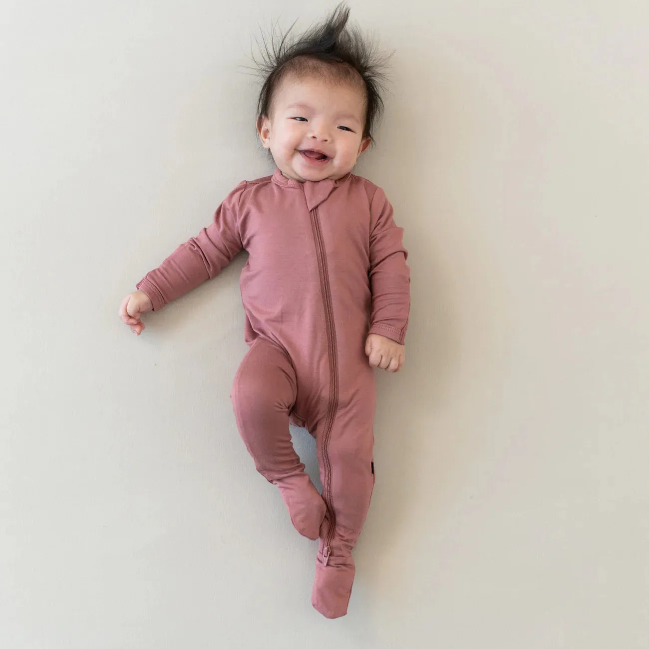 Zippered Footie- Dusty Rose